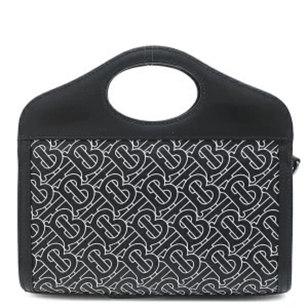 Burberry bag BT logo leather shoulder black white clutch - Picture 3 of 6